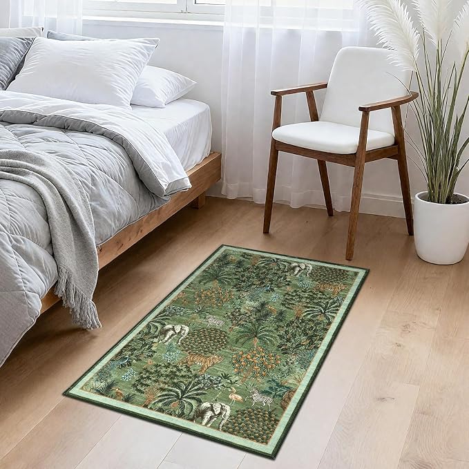 GarveeHome Jungle Rug 2x3 Animal Print Rugs Non Slip Washable Front Door Rug - Image 3