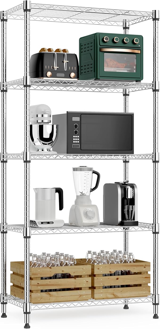 1250 lbs 5 Tier Shelf Metal Storage Shelves Wire Rack Closet Organizers by MEIGAOPLASTICANDMETALHKCOLIMITED