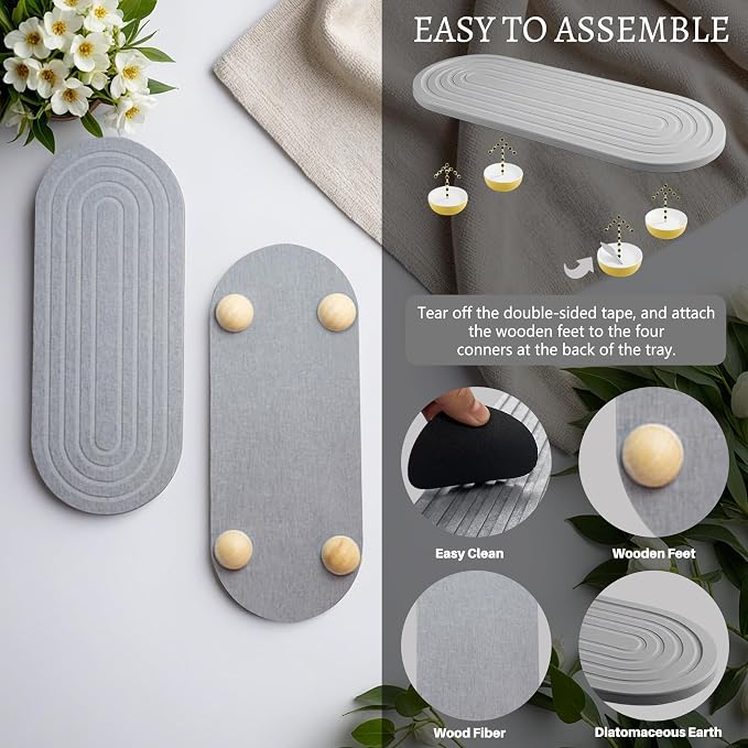 Instant Dry Sink Caddy Organizer, Fast Drying Sink Caddy, Water Absorbing Stone - Image 6
