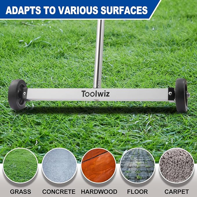 Toolwiz 15" Rolling Magnetic Sweeper 10lbs, - Image 2