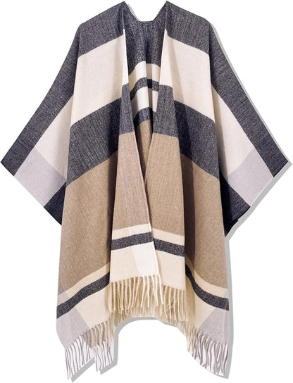 Breezy Lane Women's Shawl Wraps Warm Poncho Ruana Wrap Cardigan
