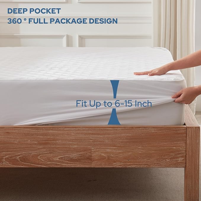 BEDLORE Waterproof Mattress Protector, Twin XL Size Mattress Pad - Image 4