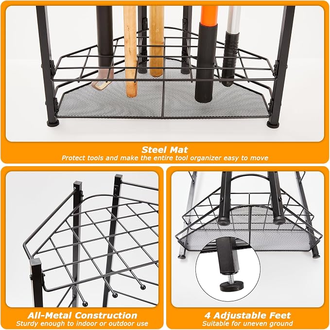 Garden Tool Organizer for Corner, Holds 35 Long-Handled - Image 5