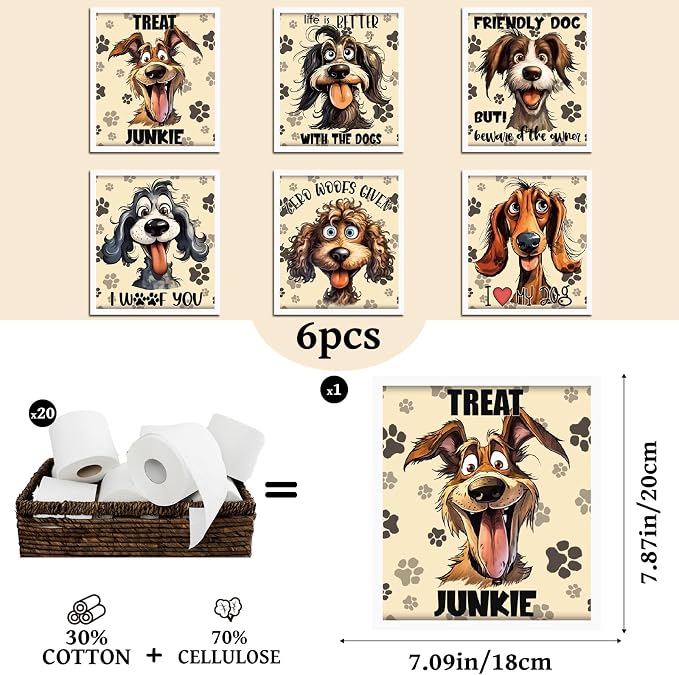 Funny Dog Swedish Dishcloths for Kitchen, 6 Pack Absorbent Swedish Dish Cloths - Image 2