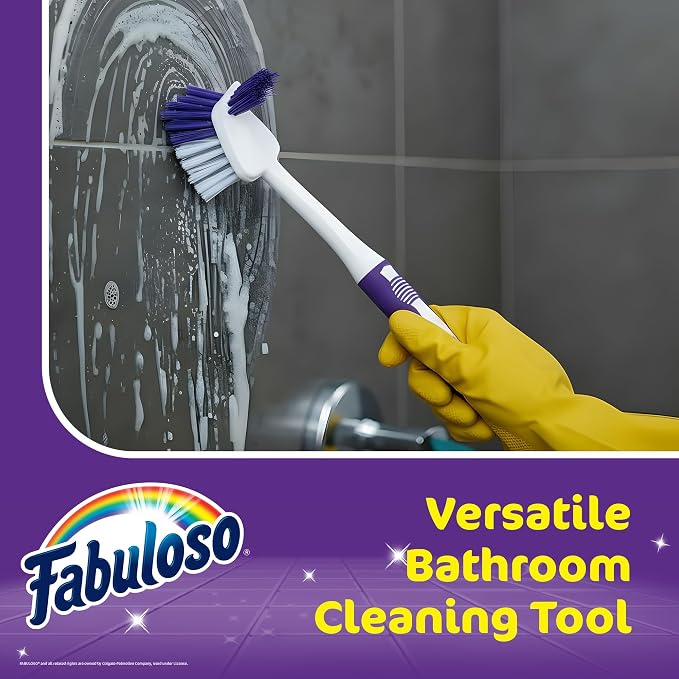 Fabuloso Tile Brush with Spot Scrubber, Long Bathroom Cleaning Brush with - Image 7