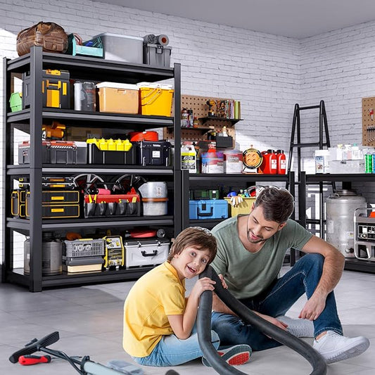 Set of 6 71"H Garage Shelving-2050LBS 5 Tier Storage Shelves, Adjustable Heavy - Image 2
