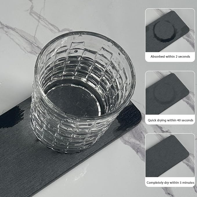 2 Pcs Water Absorbing Stone Trays, Kitchen/Bathroom Sink Soap Dish, Diatomite - Image 6