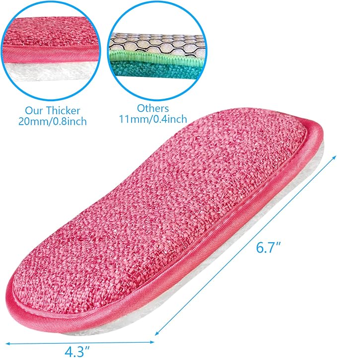 10 Pack Kitchen Dish Sponges Scrubber Non-Scratch Multi-Purpose Dishcloths - Image 3