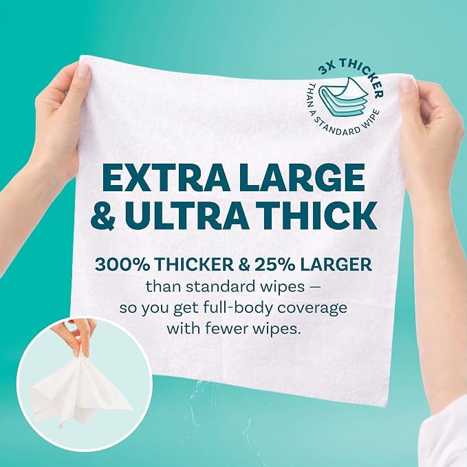 Extra Large Bath Wipes for Adults No Rinse - Image 2