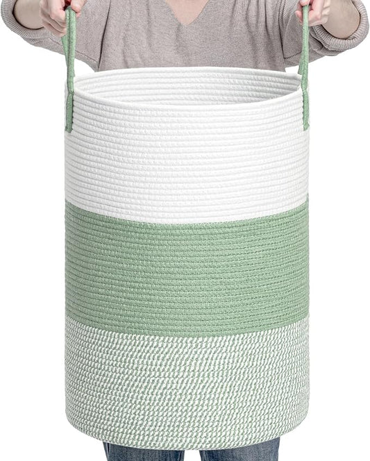 CLHMILY&Z 60L Laundry Basket Round Storage Rope Basket by ClhmilyZ