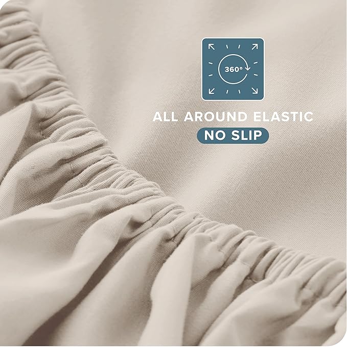 Bare Home California King Sheet Set - 1800 Ultra-Soft Microfiber Bed Sheets - Double Brushed - Deep Pockets - Easy Fit - 4 Piece Set - Bed Sheets (Cal King, Wheat)