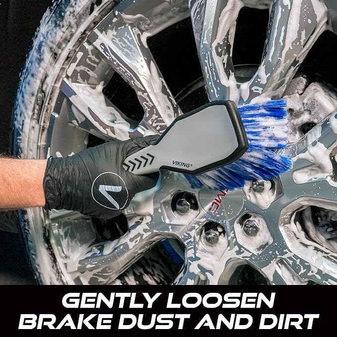 VIKING Wheel Brush for Rims, Cleaning Brush for Tires, 10.3 x 3.3 x 3.8 Inch - Image 2