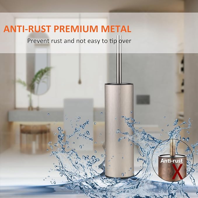 Toilet Brush and Holder, Stainless Steel Toilet Brushes - Image 3
