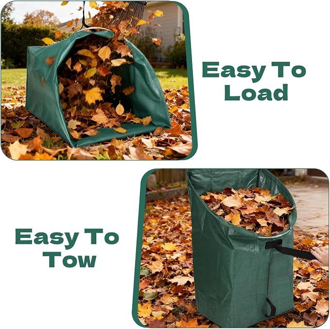 2-Pack Dustpan-Type Yard Waste Bags, 72-Gallon Reusable Lawn Bags - Image 5