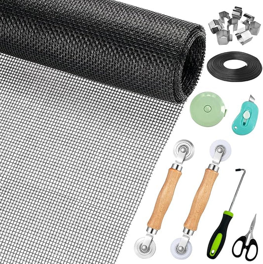 Window Screen Replacement, Screen Door Repair Kit, Including 50 FT by Ghguole