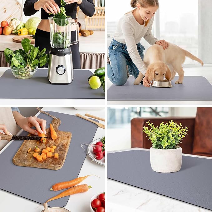 WISELIFE Dish Drying Mat Super Absorbent Drying Mat Large Dish Drying Mats - Image 6