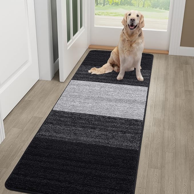 Kitinjoy Indoor Outdoor Door Mat, 48x30 Non-Slip Absorbent Dirt Trapper by Kitinjoy