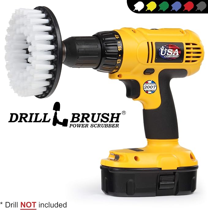 Drillbrush 5" Round Soft Bristle Scrub Brush Power Drill Attachment - Image 4