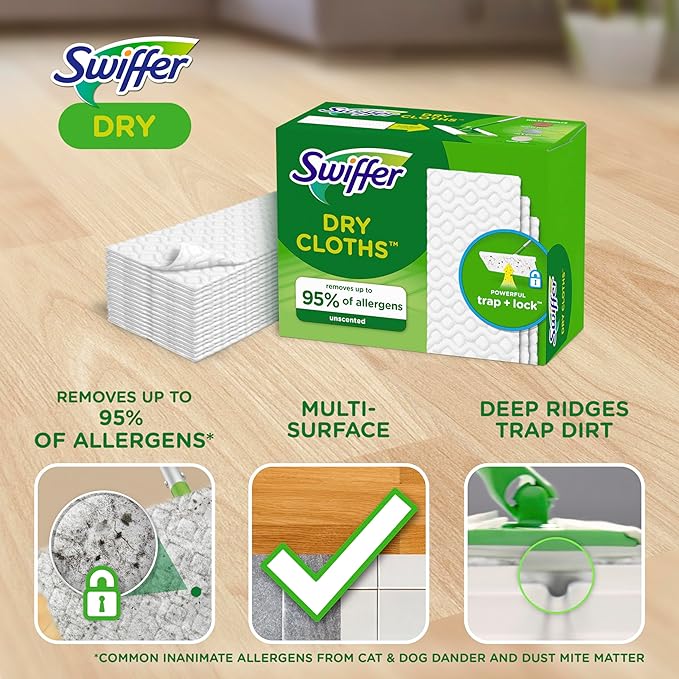 Swiffer Sweep + Mop, Dry Pads Refill, Floor Cleaner - Image 3
