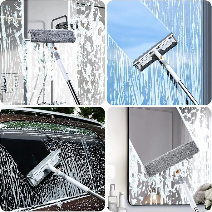 funest 126‘’ Squeegee for Window Cleaning, 2-in-1 Window Cleaner Tool - Image 4