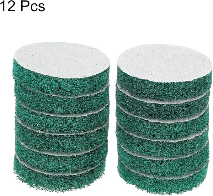 HARFINGTON 12pcs Scrubber Scouring Pads 180 Grits 3 Inch Drill Power Brush Hoop - Image 3