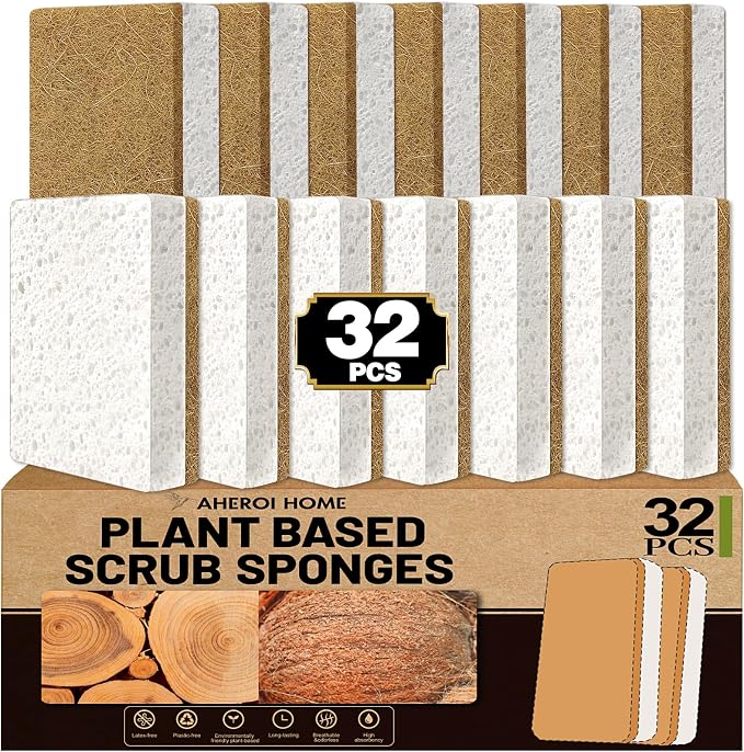 Aheroi Natural Dish Sponge, Organic Eco Friendly Cleaning Sponge by Aheroi