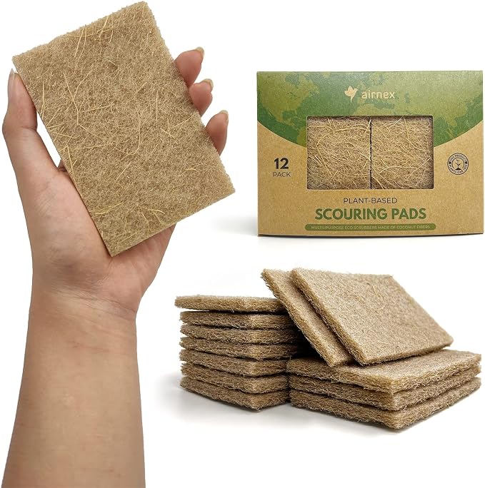 Plant-Based Scouring Pads for Dishes by Airnex