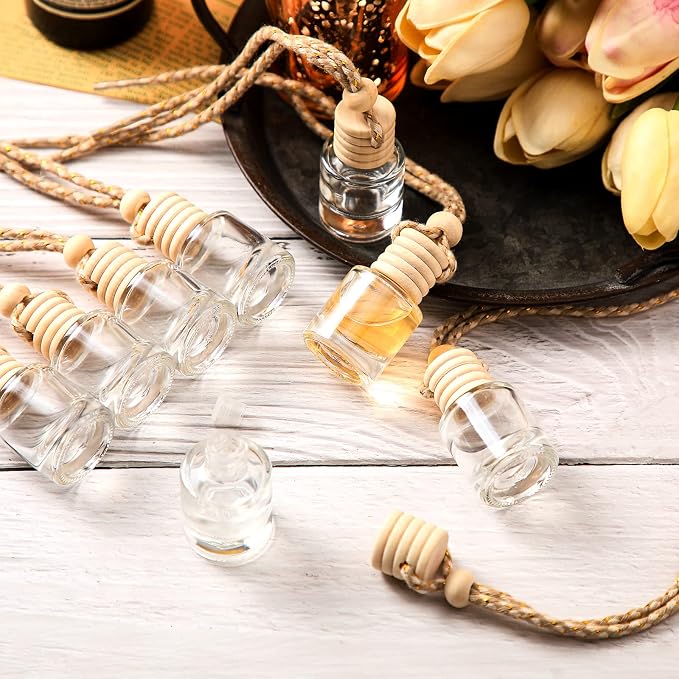 BBTO 50 Pcs Hanging Car Air Freshener Car Diffuser Bottles Empty Glass Perfume - Image 5