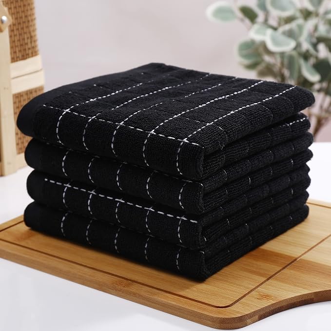 Homaxy 100% Cotton Terry Kitchen Towels, Checkered Designed, Soft and Super - Image 7