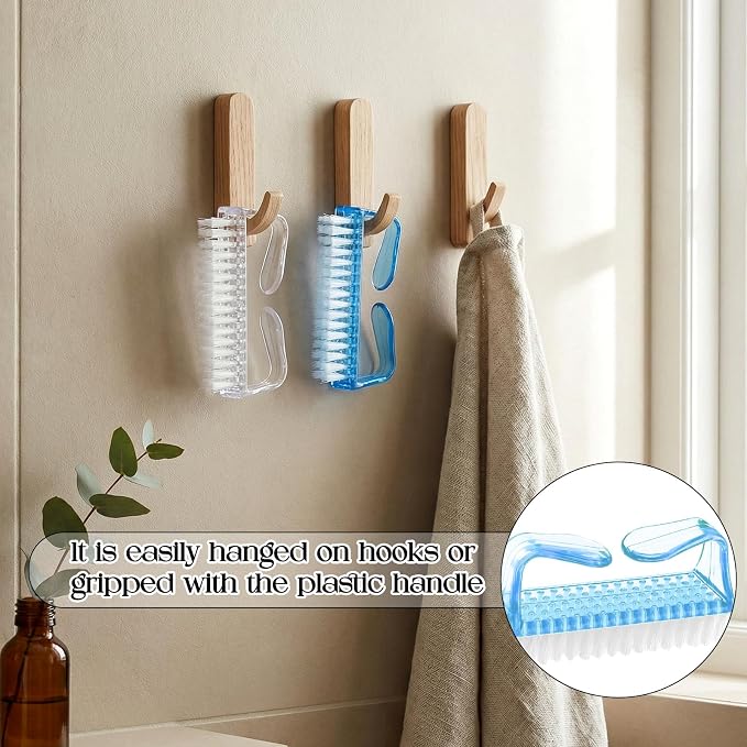 EBOOT 4 Pieces Handle Plastic Nail Brush Nail Hand Scrubbing Cleaning Brush - Image 6
