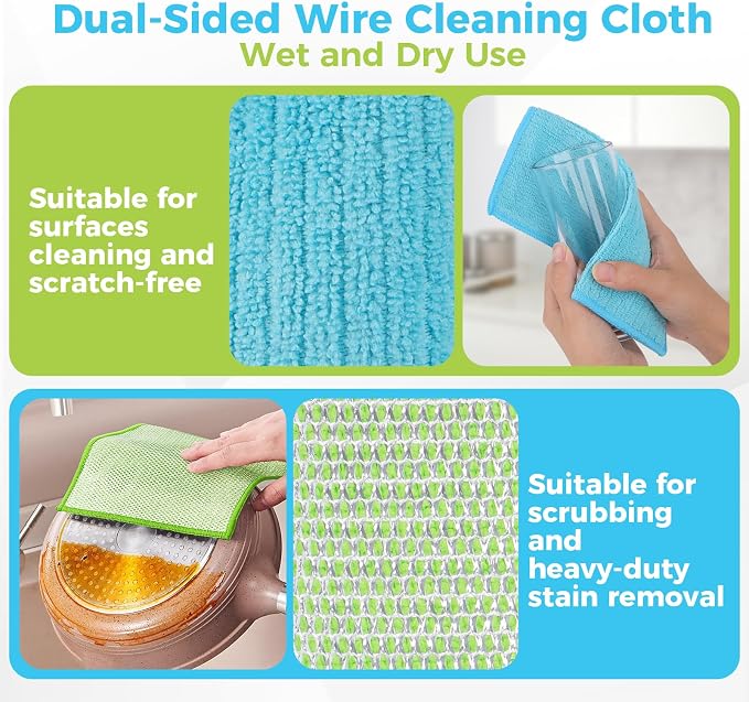 AIDEA Non Scratch Wire Dishcloth 24PK, Upgraded Wire Dishwashing Rag - Image 3