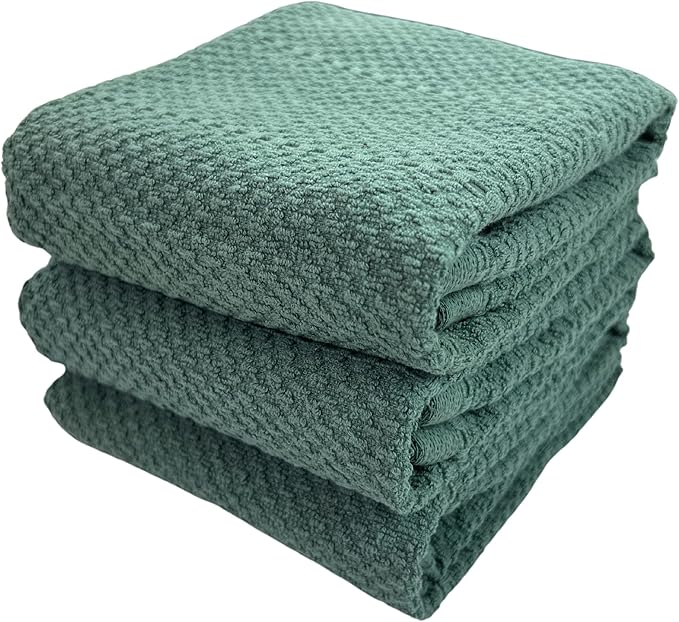 Serafina Home Dark Emerald Green Kitchen Hand Dish Towels: Oversized 28" x 18" by SerafinaHome