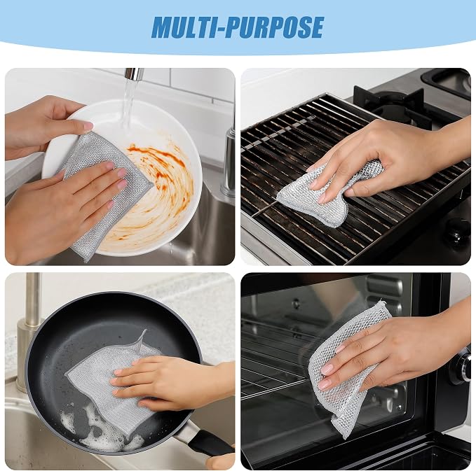 30PCS Non Scratch Wire Dishcloth Steel Wool Scrubber Scrub Pads - Image 4