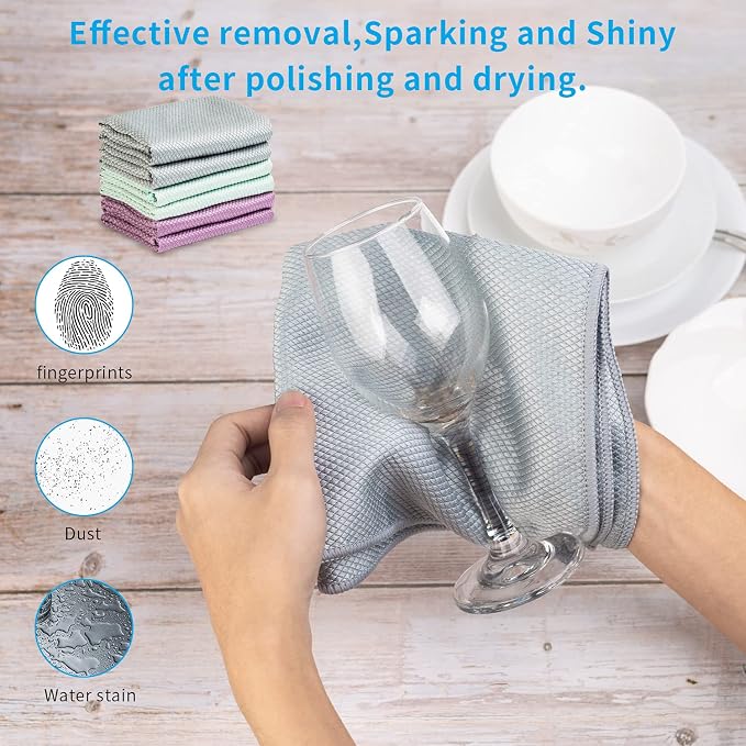 Streak Free Miracle Cleaning Cloths Easy Clean Nanoscale, Fish Scale Microfiber - Image 3