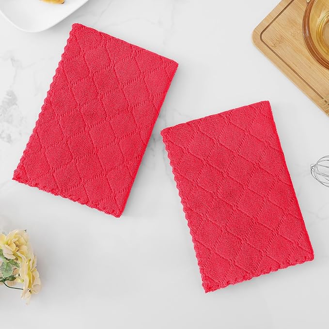 Homaxy 12 Pack Dish Towels for Kitchen, Super Soft and Absorbent Coral Velvet - Image 6