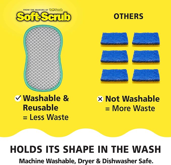 Soft-Scrub by Tuff-Scrub Scrub-N-Wipe Pad, Microfiber, Non-Scratch, Dual-Sided - Image 5