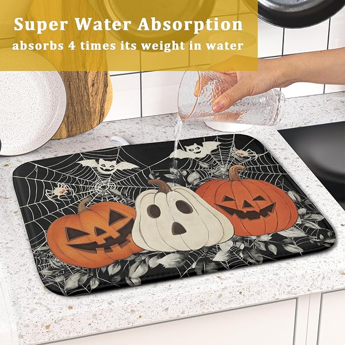 Halloween Pumpkin Dish Drying Mat - Image 7
