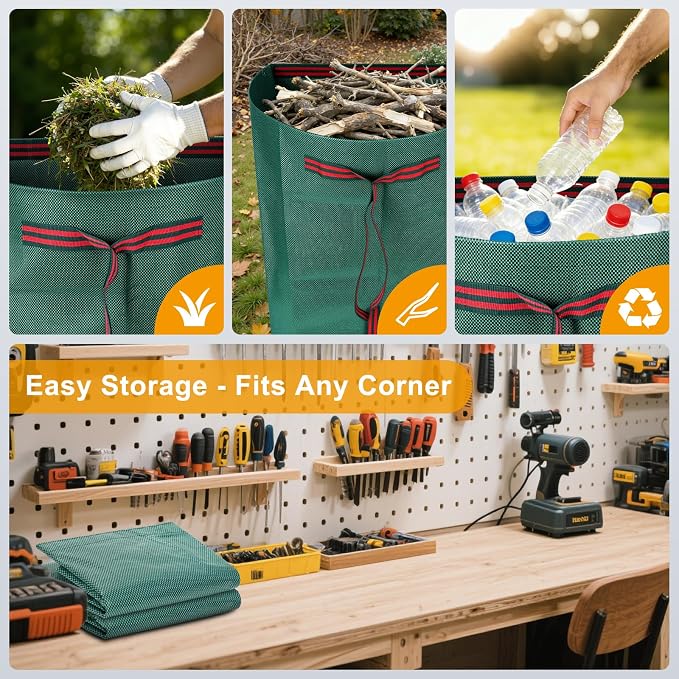 Leaf Collector & Yard Waste Bags 2-Pack, 53 Gallon Heavy Duty Reusable - Image 6