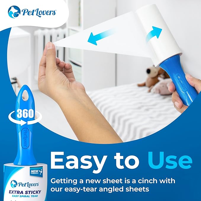 PetLovers Extra Sticky Lint Roller Mega Value Set 600 Sheets - Image 5