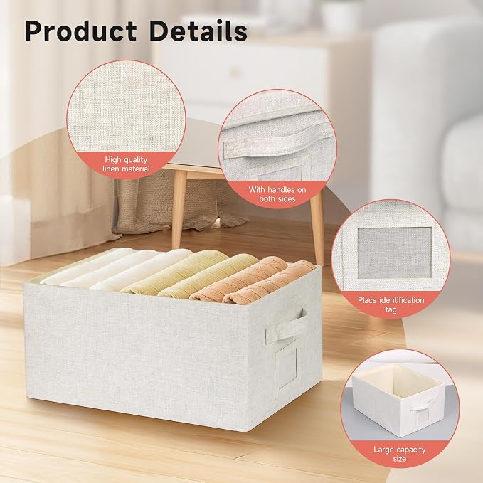 Large 17''x12'' Quart Collapsible Stackable Storage Bins - Image 3