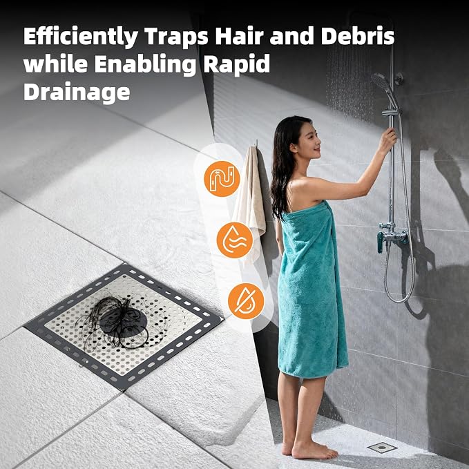 Hibbent 2 Pack Shower Drain Hair Catcher, Shower Drain Cover - Image 9
