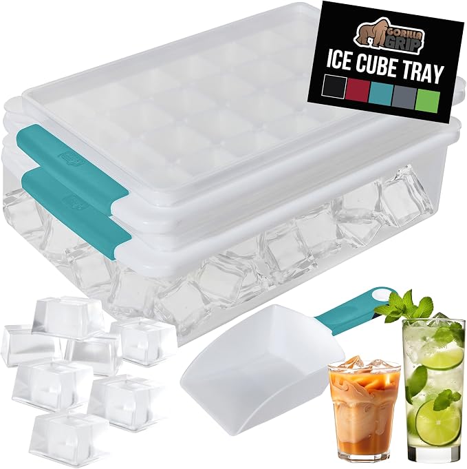 GORILLA GRIP Stackable Ice Cube Tray and Bin Set by GorillaGrip