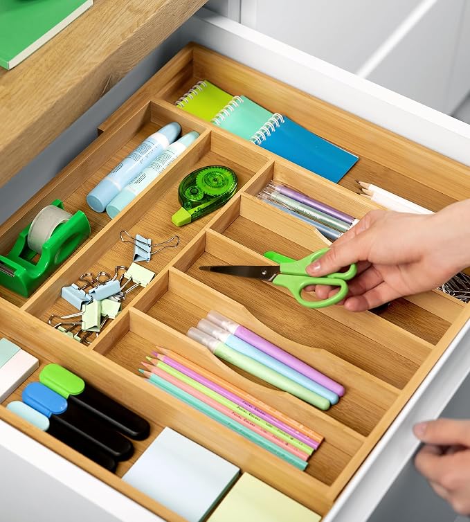 ROYAL CRAFT WOOD Luxury Bamboo Kitchen Drawer Organizer - Image 9
