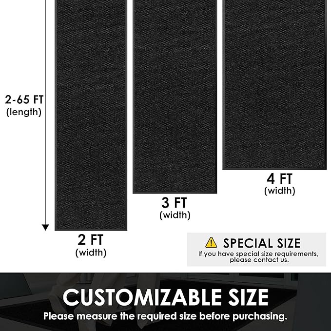 2′ x 34′ Front Door Mat Indoor Outdoor Entrance, Commercial Floor Mat Heavy - Image 2