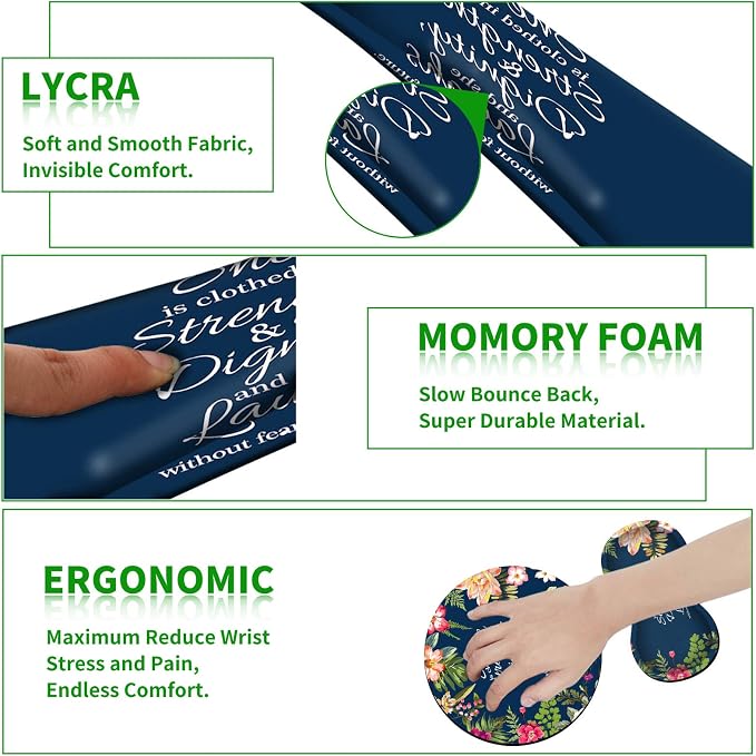 Ergonomic Keyboard Wrist Rests Gel Memory Foam Mouse Pad - Image 3