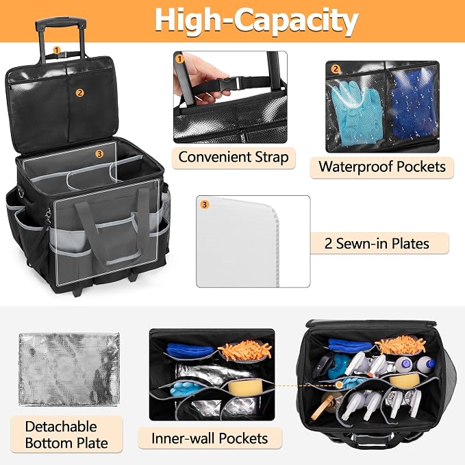 Large Rolling Cleaning Caddy - Image 2