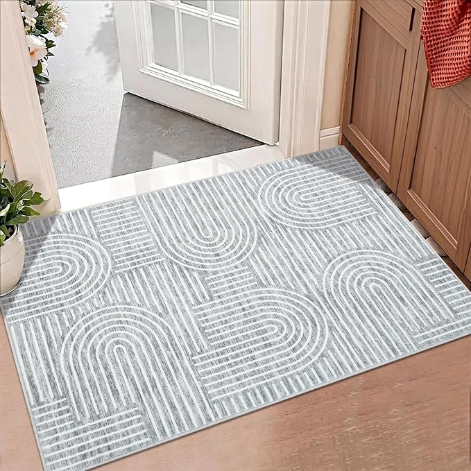 Washable Rug 2x3 Area Rugs for Entryway, Abstract Rug for Bedroom, Soft Rainbow - Image 3
