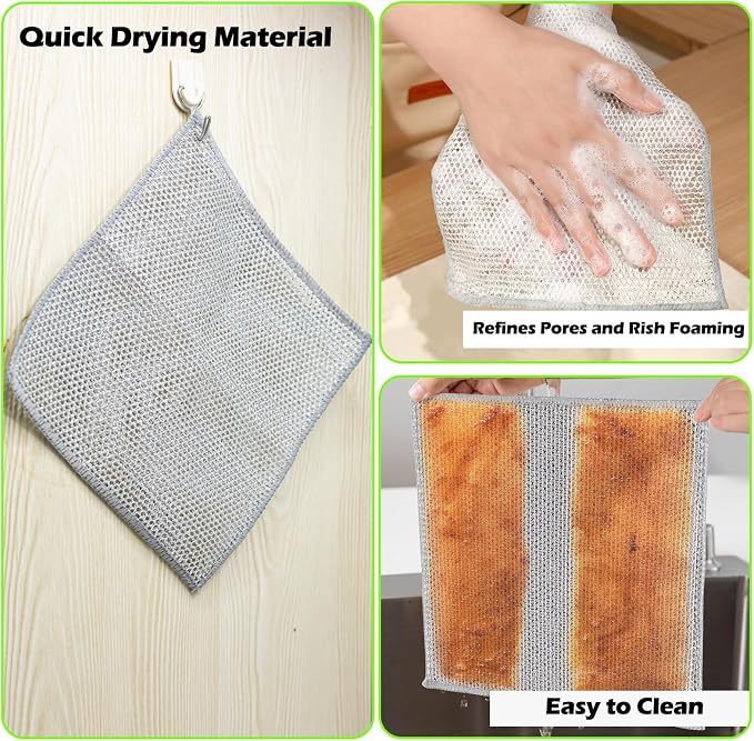 12 PCS Non-Scratch Wire Dishcloths - Image 3