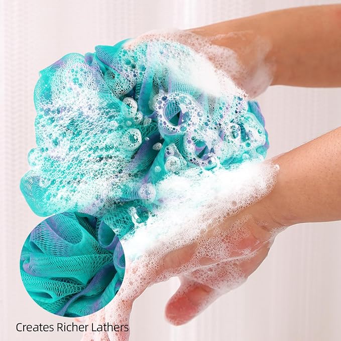 Fu Store Loofah Sponge Shower Loofahs 80g Bath Sponges Mesh Balls 4 Colors Body - Image 2
