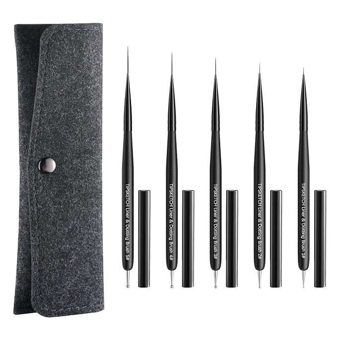 Nail Art Liner Brushes 5Pcs by Tipsketch